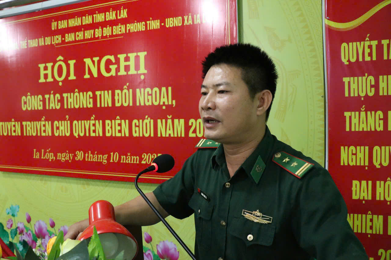 Trung tá Hoàng Ngọc Ân chia sẻ về những mô hình dân vận hiệu quả của Đồn Biên phòng Ea H’leo